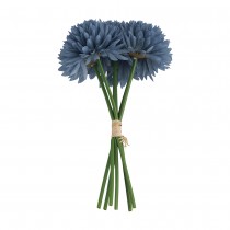 BOUQUET 6 TIGES DAHLIA ARTIFICIEL 26CM BLEU JEAN