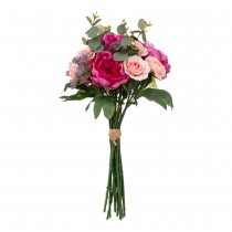 BOUQUET COMPOSÉ ROND ARTIFICIEL 53CM ROSE