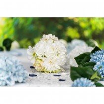 BOUQUET JADE FLEURS ARTIFICIELS 32CM BLANC