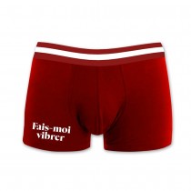 BOXER COTON FAIS-MOI VIBRER ROUGE HOMME