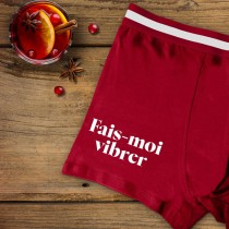 BOXER COTON FAIS-MOI VIBRER ROUGE HOMME