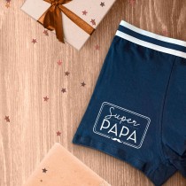 BOXER COTON SUPER PAPA BLEU ADULTE