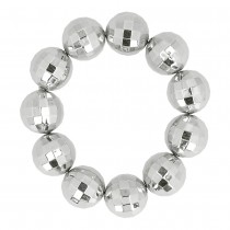 BRACELET BOULES À FACETTES ARGENT DISCO ADULTE