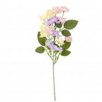 BRANCHE FLEURS ARTIFICELLES FEUILLAGE 33CM PASTEL