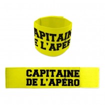 BRASSARD ÉLASTIQUE CAPITAINE APÉRO 9CM JAUNE