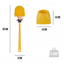 BROSSE WC NETTOYAGE TOILETTES TRUMP 38CM JAUNE