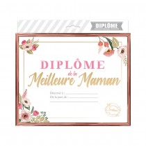 CADRE DIPLÔME MEILLEURE MAMAN 20.5X25.5CM