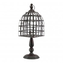 CAGE À OISEAUX PRISONNIER DÉCO MÉTAL 51CM NOIR