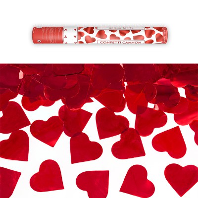 Canon à confettis Coeur Rouge 60 cm, Confetti Mariage pas cher
