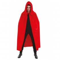 CAPE À CAPUCHE VELOURS 182CM ROUGE