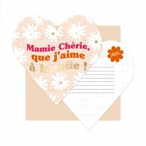 CARTE PUZZLE C?\'UR MESSAGE MAMIE CHÉRIE 14CM