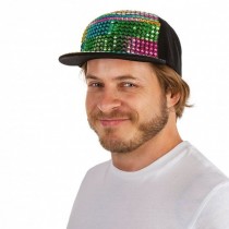 CASQUETTE BLING-BLING MULTICOLORE HIP-HOP ADULTE