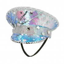 CASQUETTE CAPITAINE STAR SEQUINS IRISÉS ADULTE