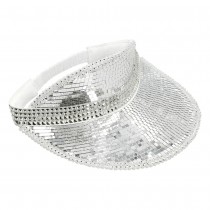 CASQUETTE VISIÈRE FACETTES DISCO ARGENT ADULTE