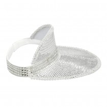 CASQUETTE VISIÈRE FACETTES DISCO ARGENT ADULTE