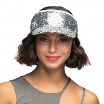 CASQUETTE VISIÈRE SEQUINS ARGENT ADULTE