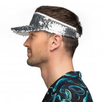 CASQUETTE VISIÈRE SEQUINS ARGENT ADULTE