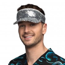 CASQUETTE VISIÈRE SEQUINS ARGENT ADULTE