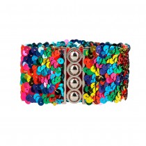 CEINTURE DISCO SEQUIN MULTICOLORE ADULTE