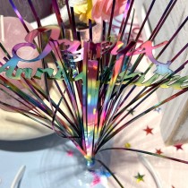 CENTRE DE TABLE ANNIVERSAIRE MULTICOLORE