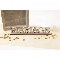 CENTRE DE TABLE BOIS MARIAGE FEUTRE 4.5X25X3CM