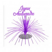 CENTRE DE TABLE FONTAINE ANNIVERSAIRE 27CM VIOLET