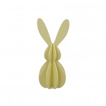 CENTRE DE TABLE LAPIN SILHOUETTE BOIS 23.5CM JAUNE