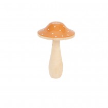 CHAMPIGNON BOIS CHAPEAU POIS PÊCHE 12X7.4CM NATURE