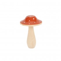 CHAMPIGNON BOIS CHAPEAU POIS TERRE 12X5.5CM NATURE