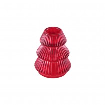 CHANDELIER VERRE STRIÉ SAPIN 6X8CM ROUGE