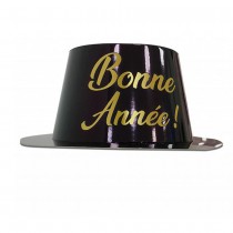 CHAPEAU CARTON BONNE ANNÉE OR NOIR ADULTE