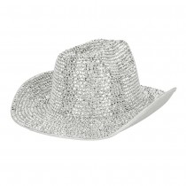 CHAPEAU DE COWBOY GLAMOUR ARGENT ADULTE