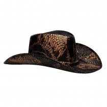 CHAPEAU DE COWBOY PEAU SERPENT COBRA ADULTE