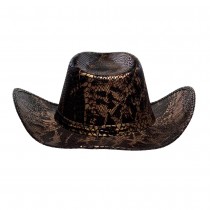 CHAPEAU DE COWBOY PEAU SERPENT COBRA ADULTE