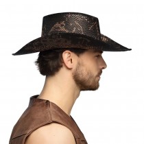 CHAPEAU DE COWBOY PEAU SERPENT COBRA ADULTE