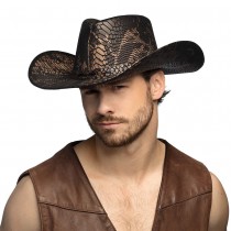 CHAPEAU DE COWBOY PEAU SERPENT COBRA ADULTE