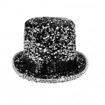 CHAPEAU HAUT-DE-FORME ARGENT STEAMPUNK ADULTE