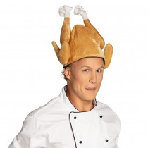 CHAPEAU POULET DINDE ROTI PELUCHE ADULTE