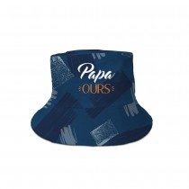 CHAPEAU SEAU BOB COTON BLEU PAPA OURS ADULTE