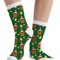 CHAUSSETTES NOËL À MOTIFS RUDOLPH AU VERT HOMME