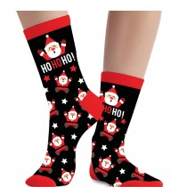 CHAUSSETTES NOËL À MOTIFS SANTA HOHOHO NOIR HOMME