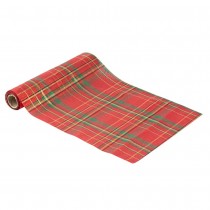 CHEMIN DE TABLE TARTAN ÉCLAT 28CMX3M ROUGE VERT OR