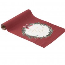 CHEMIN DE TABLE TISSU NOËL TRADITION 28CMX3M ROUGE