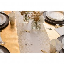 CHEMIN DE TABLE VELOURS CONFETTIS 28CMX2.5CM BLANC