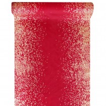 CHEMIN DE TABLE VELOURS CONFETTIS 28CMX2.5CM ROUGE