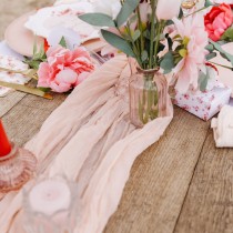 CHEMIN DE TABLE VOILE ÉTAMINE 90CMX3M BLUSH