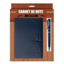 COFFRET BLOC NOTES STYLO SUPER PAPA BLEU