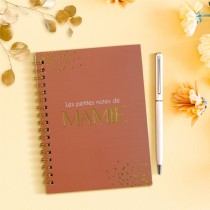 COFFRET CARNET NOTES STYLO MAMIE 20X25CM OCRE