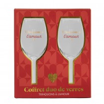 COFFRET DUO VERRES À PIEDS TRINQUONS À L\'AMOUR