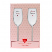 COFFRET DUO VERRES FLÛTES TRINQUONS À L\'AMOUR